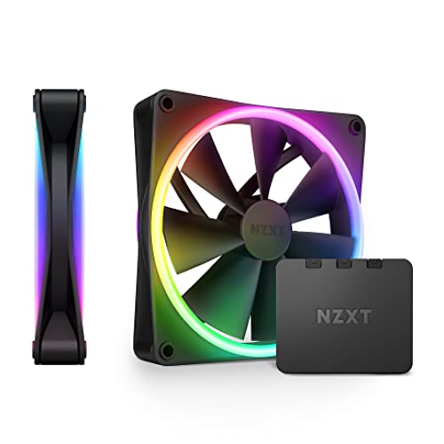 Nzxt F140 Rgb Duo Twin Pack - Rf-D14Df-B1 - 2 Ventole Rgb A Due Lati Da 140 Mm Con Controller Rgb – 20 Led Indirizzabili Individualmente – Flusso D'Ar