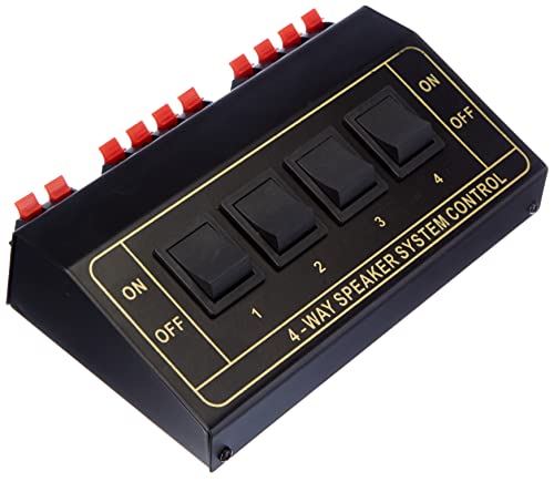 Goobay 11934 Speaker Switchbox, Per Collegare Fino A 4 Coppie Di Diffusori, Nero