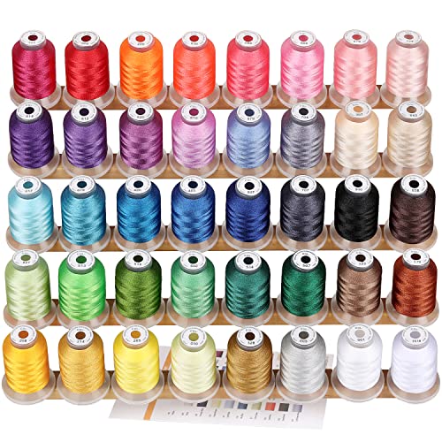 New Brothread 40 Brother Colori Poliestere Filo Di Ricamo Macchina 500M(550Y) / Bobina Per Brother/Babylock/Janome/Singer/Pfaff Ricami E Cuciture Macc