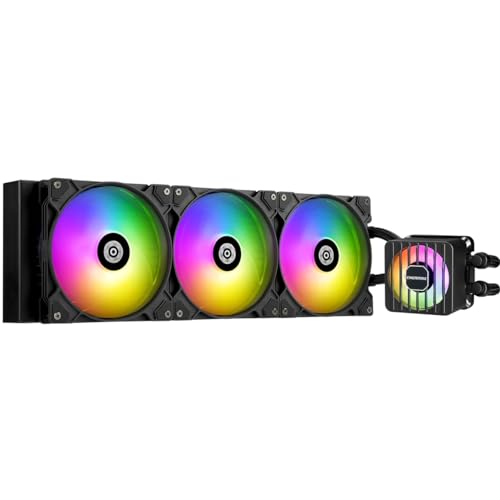 Enermax Liqmaxflo 420 Mm Cpu Aio Liquid Cooler (Lga 1700, 1200, Am5, Am4) – Xtreme Dual Chamber Pumpe– Argb Vrm – 420W+ Tdp (3 X 140 Pwm Argb Silent F