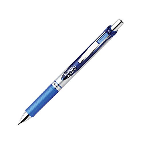 Pentel Energel Xm - Penna In Gel Retrattile, Punta Da 0,7 Mm, Tratto 0,35 Mm, Colore: Blu (Confezione Da 12)