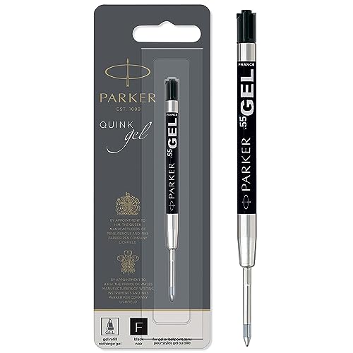 Parker Quink Ricarica Di Inchiostro Gel, Punta Fine (0,5 Mm), Nero, 1 Pezzo