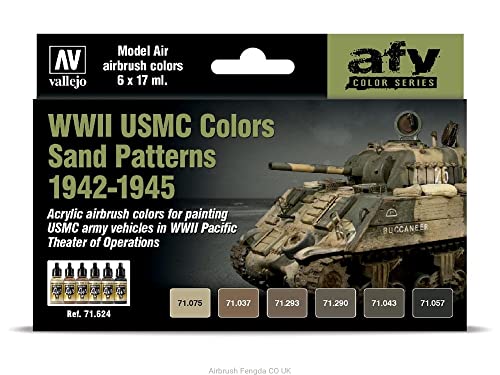 Vallejo- Farb-Set, Wwii Usmc Sand Tarnung Modellismo, Colore Brown, 771624