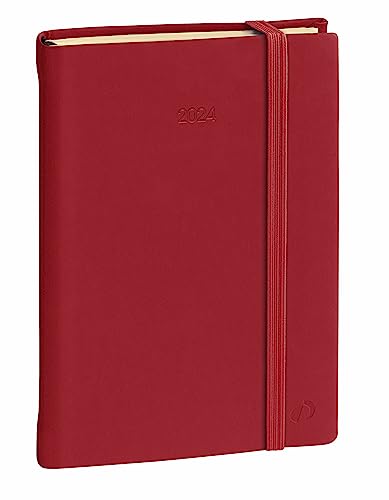 Quo Vadis 375014Q, Agenda Daily 21 Prest Multilingua, 2024, Colore Bordeaux Formato 13X21 Cm Giornaliera 12 Mesi Gennaio-Dicembre Carta Avorio Coperti