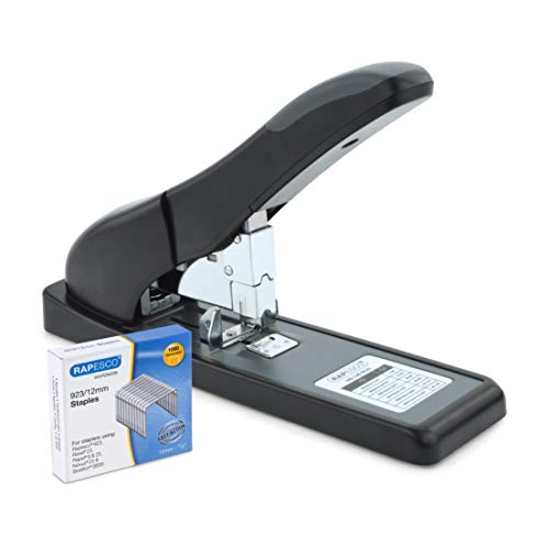 Rapesco 1550 Cucitrice Eco Hd-140 Per Alti Spessori Con 1000 Punti 923/12 Mm, Capacità 140 Fogli, Nero