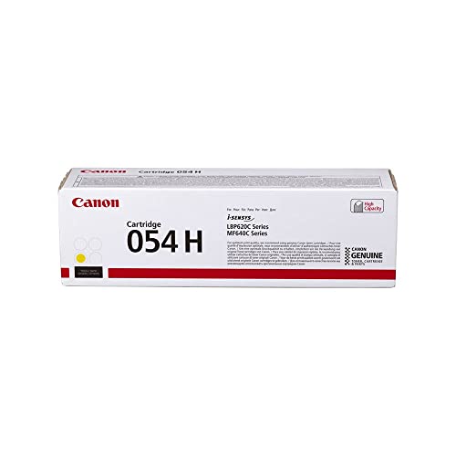 Canon Cartuccia 054 H Y Toner Giallo, Rendimento 2300 Pagine, Imballo In Cartone