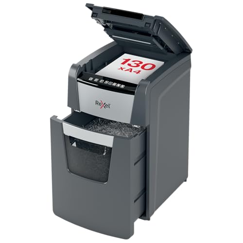 Rexel Optimum Auto Feed+ 130X, Distruggidocumenti Automatico, 130-150 Fogli (80-70 Gr/Mq), Taglio A Frammento, Livello Di Sicurezza P-4, Per Piccoli U
