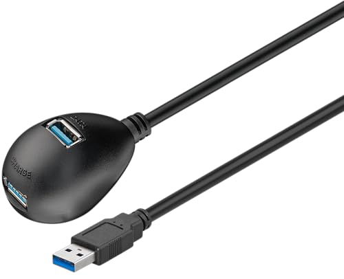 Goobay 95918 Cavo Prolunga Usb 3.0 Ad Alta Velocità Con Piede Di Supporto, Nero, 1.5M Lunghezza Del Cavo