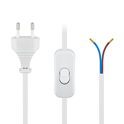 Goobay 51349 Cavo Alimentazione Con Interruttore, Bianco, 1.5M Lunghezza Del Cavo