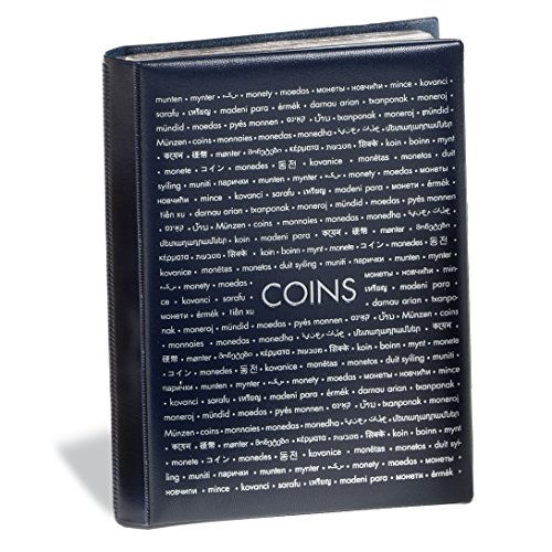 Leuchtturm 335392 Album Tascabile Per 96 Monete - Album Da Collezione Per Monete Con 8 Fogli Per 12 Monete Ciascuno - Blu