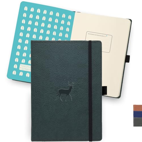 Dingbats - Quaderno Extra Large Con Puntini Di Fauna Selvatica, Cervo Verde, A4 - Carta A Prova Di Inchiostro Color Crema Da 100 G/Mq