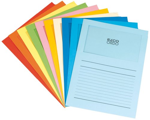 Elco Ordo "Classico " Cartellina Con Finestra - 10 X 10 Colori Assortiti - Scatola Da 100
