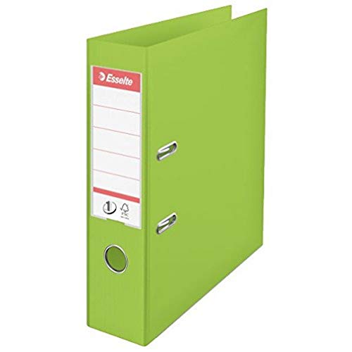 Esselte Raccoglitore A Leva Formato A4, Verde, In Plastica Con Dorso Da 7,5 Cm, 1 Pezzo