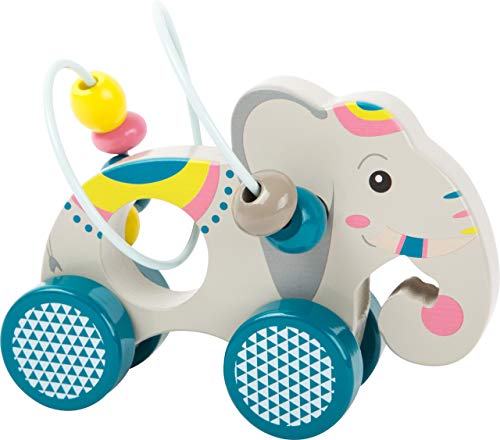 Small Foot- Animale Da Spingere Con Percorso Motricità Jungle, In Legno Certificato Fsc 100%. Per Bambini A Partire Dai 12 Mesi. Giocattoli, Colore Ar