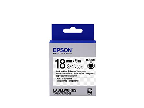 Epson Nastro Fondo Trasparente Per Testo Nero 18/9 Lk-5Tbn