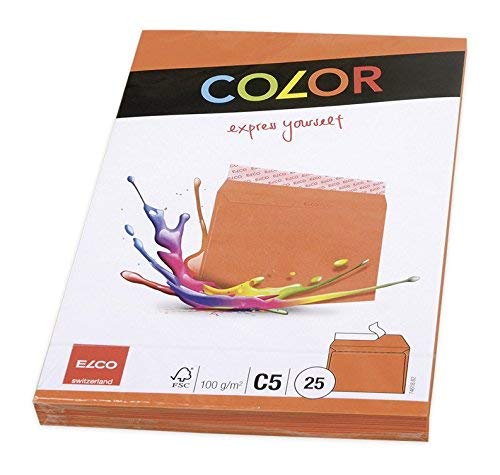 Elco 74618.82 Color - Busta Per Lettere, Formato C5, 100 G, Colore: Arancione