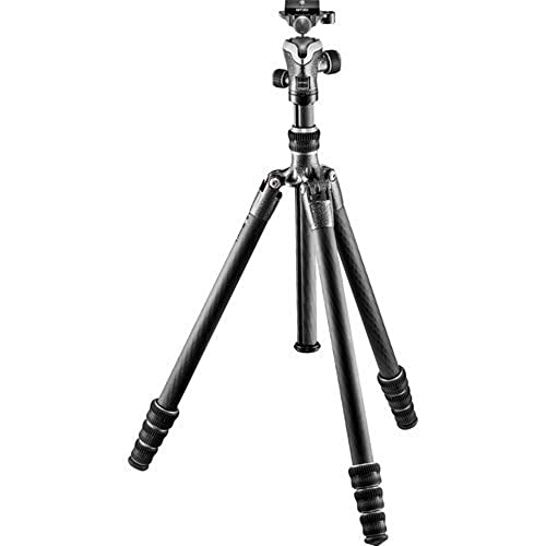 Gitzo Gk1545T-82Tqd Traveler Treppiede Con Testa A Sfera Centrale, Compatto, Ripiegabile E Leggero, Colonna Corta Per Inquadrature Raso Terra Inclusa,