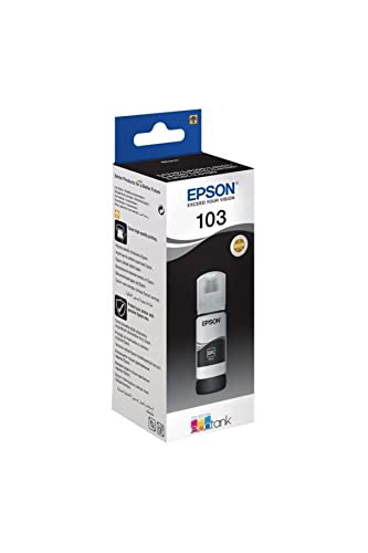 Epson Serie 103 Ecotank, Flaconi Di Inchiostro Originali, Dye, 4 Colori, 65 Ml, Nero