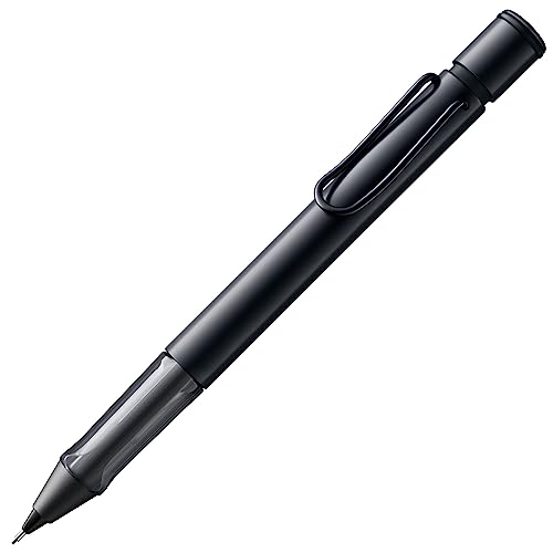 Lamy Al-Star Matita A Pressione 171, In Alluminio Anodizzato Di Colore Nero, Con Impugnatura Trasparente E Punta Per Cancellare, Con Mina Fine Da 0,5