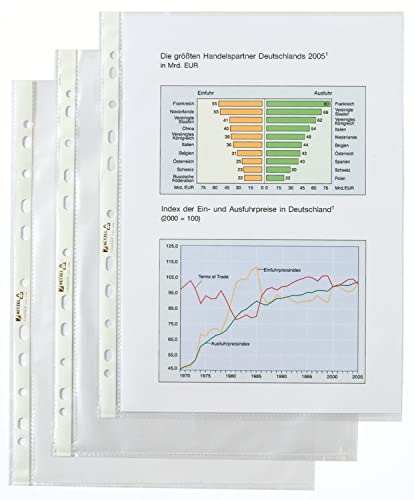 Rexel Buste A Perforazione Universale, Formato A4, 30.6 X 23.4 X 1.9 Cm, Colore Trasparente, 100 Pezzi, 22464490