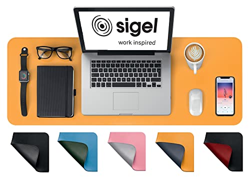 Sigel Sa601 Sottomano, Impermeabile, Similpelle, Giallo, Grigio, Doppia Faccia, 80 X 30 Cm