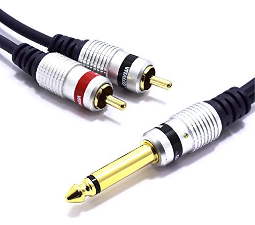 Jack 6.3Mm Mono A Rca Cavo 1.5M Vitalco 2Rca Phono A Jack 6.3 Ts Connettore Adattatore Audio 6.35 A Cinch Maschio Cinch