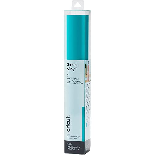 Cricut Smart Vinyl Permanent | 1 Sheet | 33Cm X 0.9M | Aqua, Pvc, (3Ft), 9 Unità