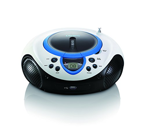 Lenco Scd-38 Usb Blu - Radio Fm Portatile Con Lettore Cd/Mp3 - Ingresso Usb - Ingresso Aux - Blu