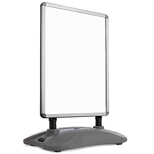 Jago® Supporto Per Poster - Formato A1, Con Ruote, Telaio In Alluminio, Bifacciale, Base Resistente, Grigio - Cavalletto Pubblicitario, Sign Stand, Es