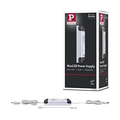 Paulmann 79831 Maxled Strip Power Supply Angolare Fascia Luminosa Max. 40 Watt Bianco Strisce Luminose Plastica Trasformatore