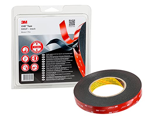 3M Nastri Adesivi Vhb Ad Ottima Resistenza 5952F - Ottima Adesione Su Vernici A Polvere, Metalli, Vetro, Legno, Acrilico, Policarbonato, Abs - 19Mm X 