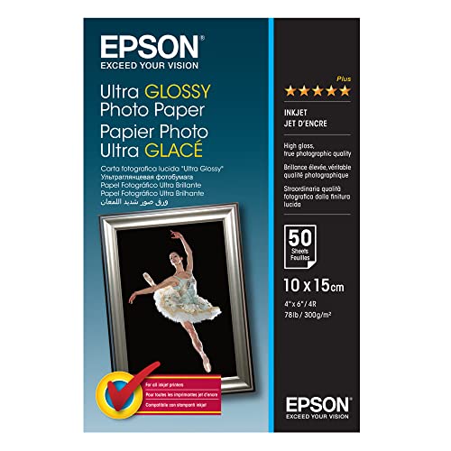 Epson S041943 Carta Fotografica Lucida Ultra Glossy 10 X 15 Cm, Confezione Da 50 Pezzi