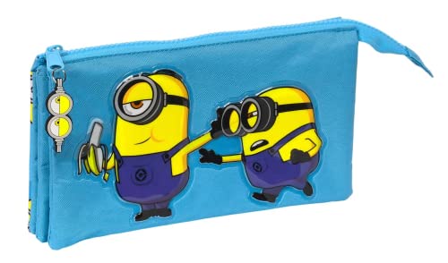 Safta -Articolo Portatutto Triple Minions Minionstatic 22X12X3Cm, Multicolore, Standard (812228744), Multicolore, Estándar, Casual