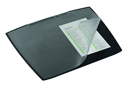 Durable 720101 Sottomano Artwork, Forma Trapezoidale, Copertina Trasparente, Antiscivolo, 650X520 Mm, Nero
