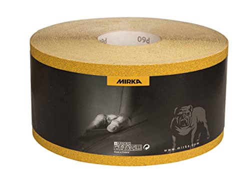 Mirka Gold Carta Abrasiva Universale Rotolo Di Carta Abrasiva 115 Mm X 50 M / Grana P80 / Per La Levigatura Di Intonaco, Stucco, Truciolato, Legno, Ve