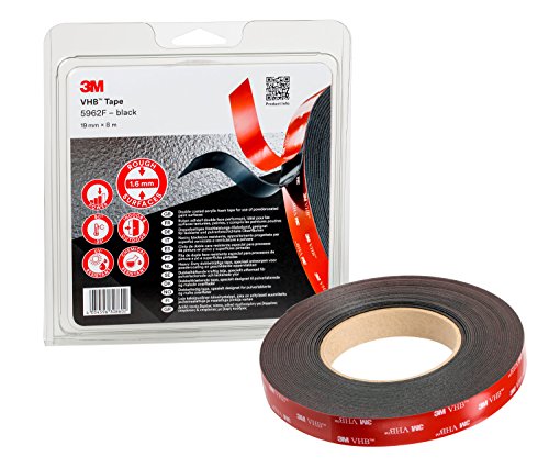 3M Nastri Adesivi Vhb Ad Ottima Resistenza 5952F - Ottima Adesione Su Vernici A Polvere, Metalli, Vetro, Legno, Acrilico, Policarbonato, Abs - 19Mm X 