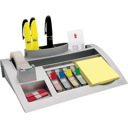 Post-It Organizer Da Scrivania, Contiene Una Confezione Di Foglietti (100 Fogli Per Blocco), 4 X 35 Segnapagina Index E Nastro Adesivo Scotch Magic, C