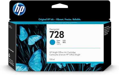 Hp 728 F9J67A, Cartuccia Originale Hp, Compatibile Con Stampanti Hp Designjet Serie T730 E T830 E Con Testina Di Stampa Designjet Hp 729, Ciano