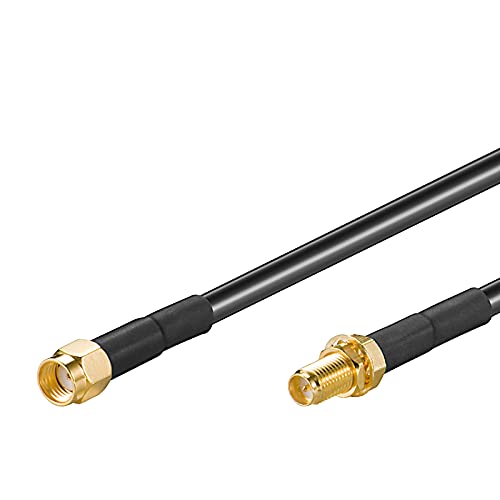 Goobay 51678 Prolunga Per Antenne Wlan Wi-Fi, Nero, 5M Lunghezza Del Cavo