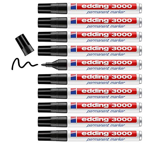 Edding 3000 Pennarello Indelebile Nero, Confezione Da 10