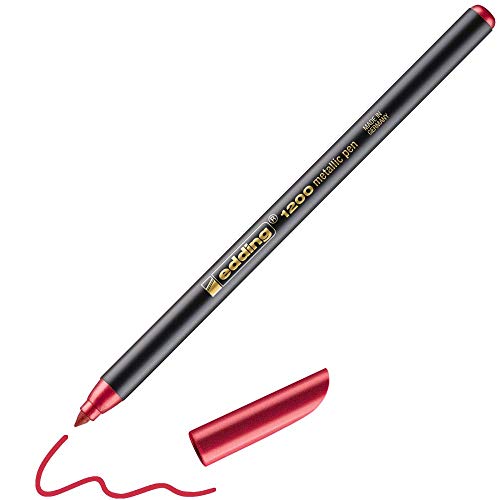 Edding 1200 - Punta In Feltro Color Metallizzato, Larghezza: 3 Mm Rouge Métallisé