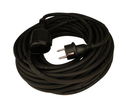 Unitec 44563 - Cavo Di Prolunga In Gomma H05Rr-F 3G1,5 Mm², Lunghezza 10 M, Colore: Nero