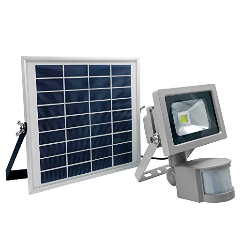 As - Schwabe Chip-Led Luce Da Lavoro Con Rilevatore Di Movimento - 10 W Faretto Professionale Da Costruzione Con Pannello Solare - Adatto Per Illumina