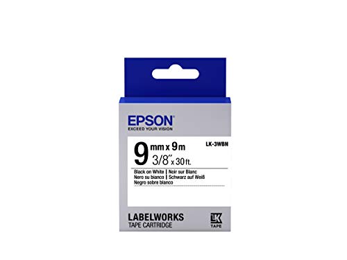 Epson Nastro Fondo Standard Bianco Per Testo Nero 9/9 Lk-3Wbn