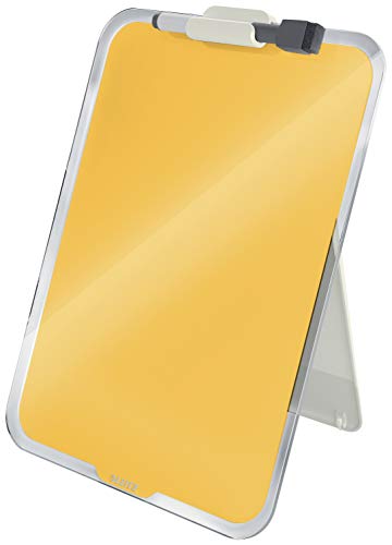 Leitz Portablocco Da Scrivania In Vetro Cancellabile A Secco, Gamma Cosy, Giallo Caldo, 39470019