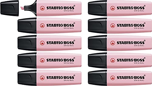 Evidenziatore - Stabilo Boss Original Pastel - Confezione Da 10 - Rosa Antico