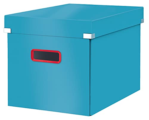 Leitz Click & Store Wow Scatola Archivio Cubo Grande, Per Mantenere La Casa E L'Ufficio In Ordine, Blu Calmo, 53470061