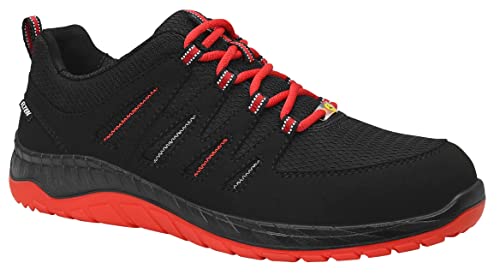 Scarpe Antinfortunistiche Elten Maddox Nero-Rosso Low Esd S3, Donna E Uomo, Tessuto, Puntale In Acciaio, Leggere, Sportive, Nero/Rosso, Misura: 38