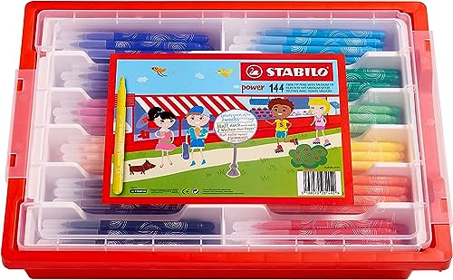 Pennarello - Stabilo Power - School Box Da 144 - 12 Colori Assortiti
