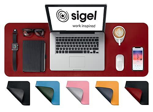 Sigel Sa603 Sottomano, Impermeabile, Similpelle, Rosso, Nero, Doppia Faccia, 80 X 30 Cm